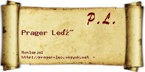 Prager Leó névjegykártya